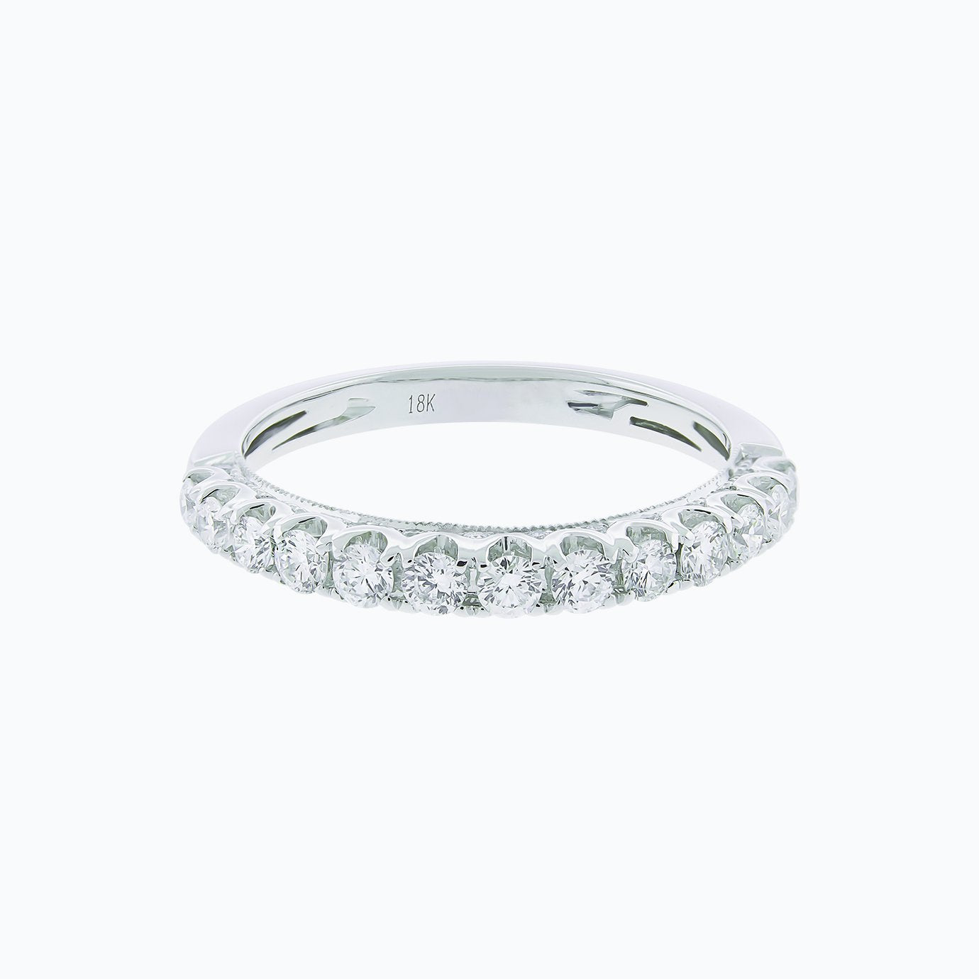 18K Gold 0.30 TCW Round Lab-Grown Diamond Half Eternity Band