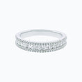 Load image into Gallery viewer, 0.70 TCW Round Lab-Grown Diamond Double Row Half Eternity Wedding Band
