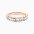 Load image into Gallery viewer, 0.70 TCW Round Lab-Grown Diamond Double Row Half Eternity Wedding Band
