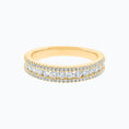 Load image into Gallery viewer, 0.70 TCW Round Lab-Grown Diamond Double Row Half Eternity Wedding Band
