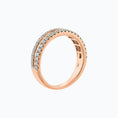 Load image into Gallery viewer, 0.90 TCW Round & Baguette Lab-Grown Diamond Gold Half Eternity Band
