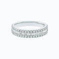 Load image into Gallery viewer, 0.90 TCW Round & Baguette Lab-Grown Diamond Gold Half Eternity Band
