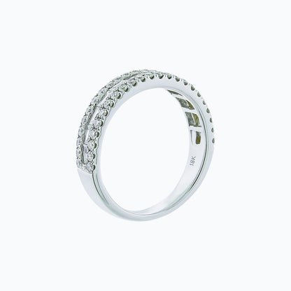 0.90 TCW Round & Baguette Lab-Grown Diamond Gold Half Eternity Band 4
