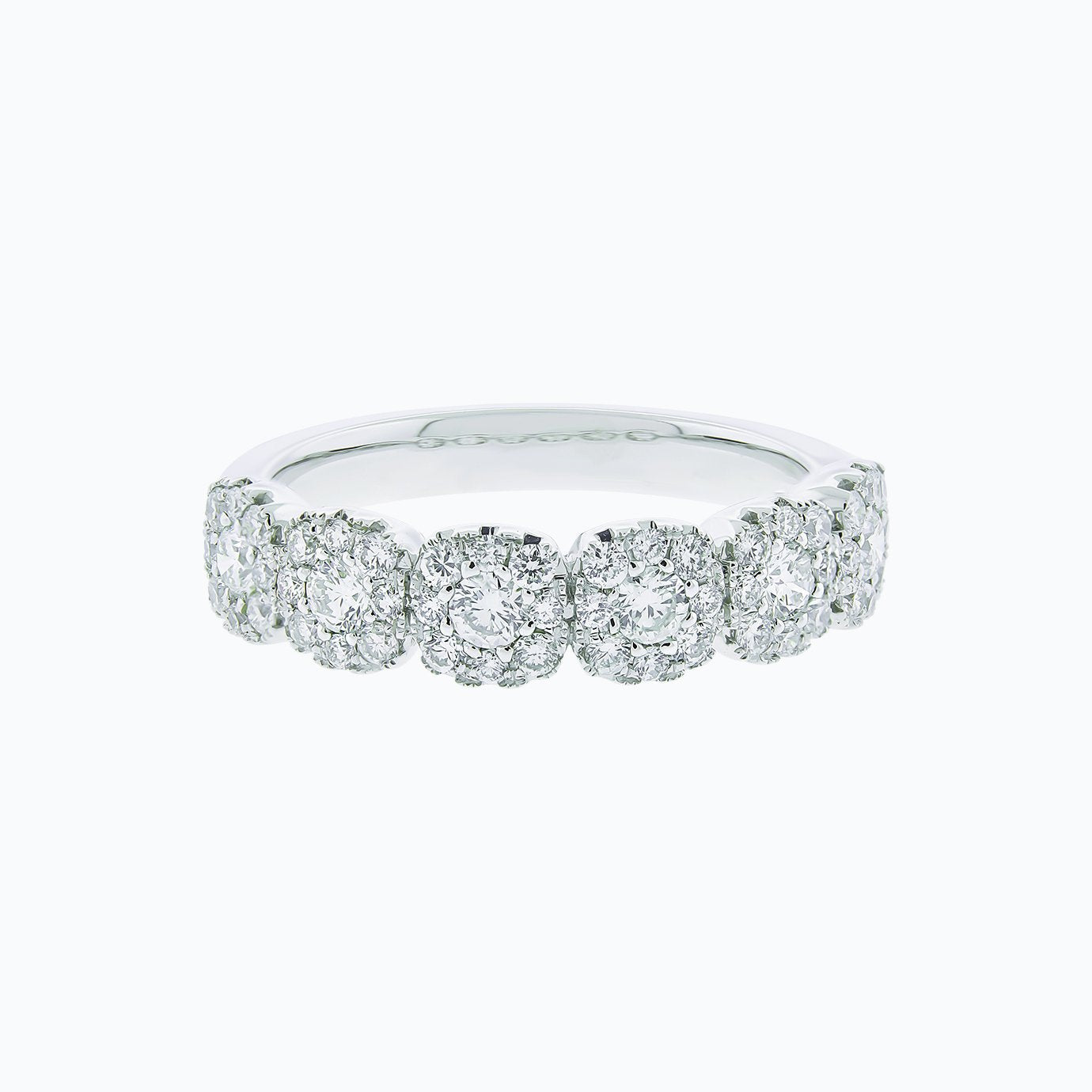 0.80 TCW Round Lab-Grown Diamond Halo Wedding Band 1