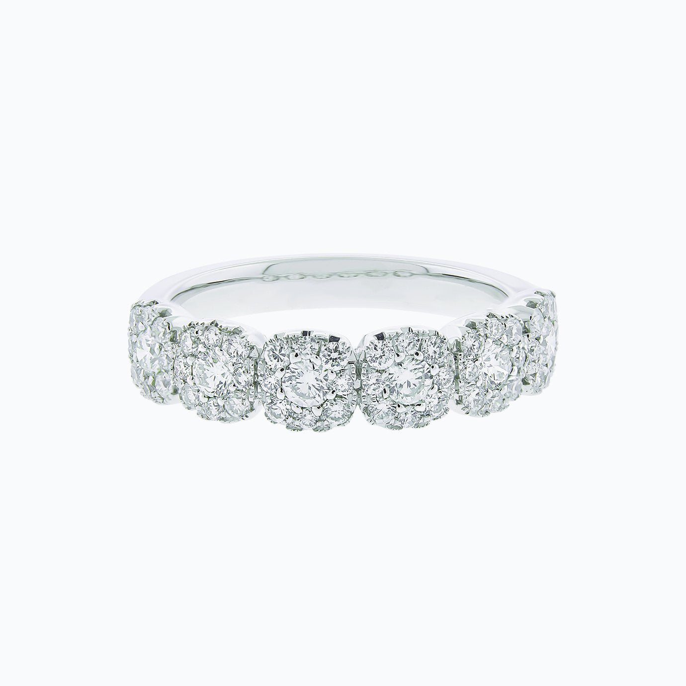 0.80 TCW Round Lab-Grown Diamond Halo Wedding Band