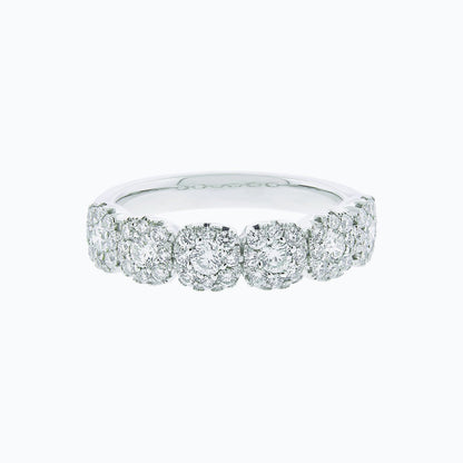 0.80 TCW Round Lab-Grown Diamond Halo Wedding Band 1