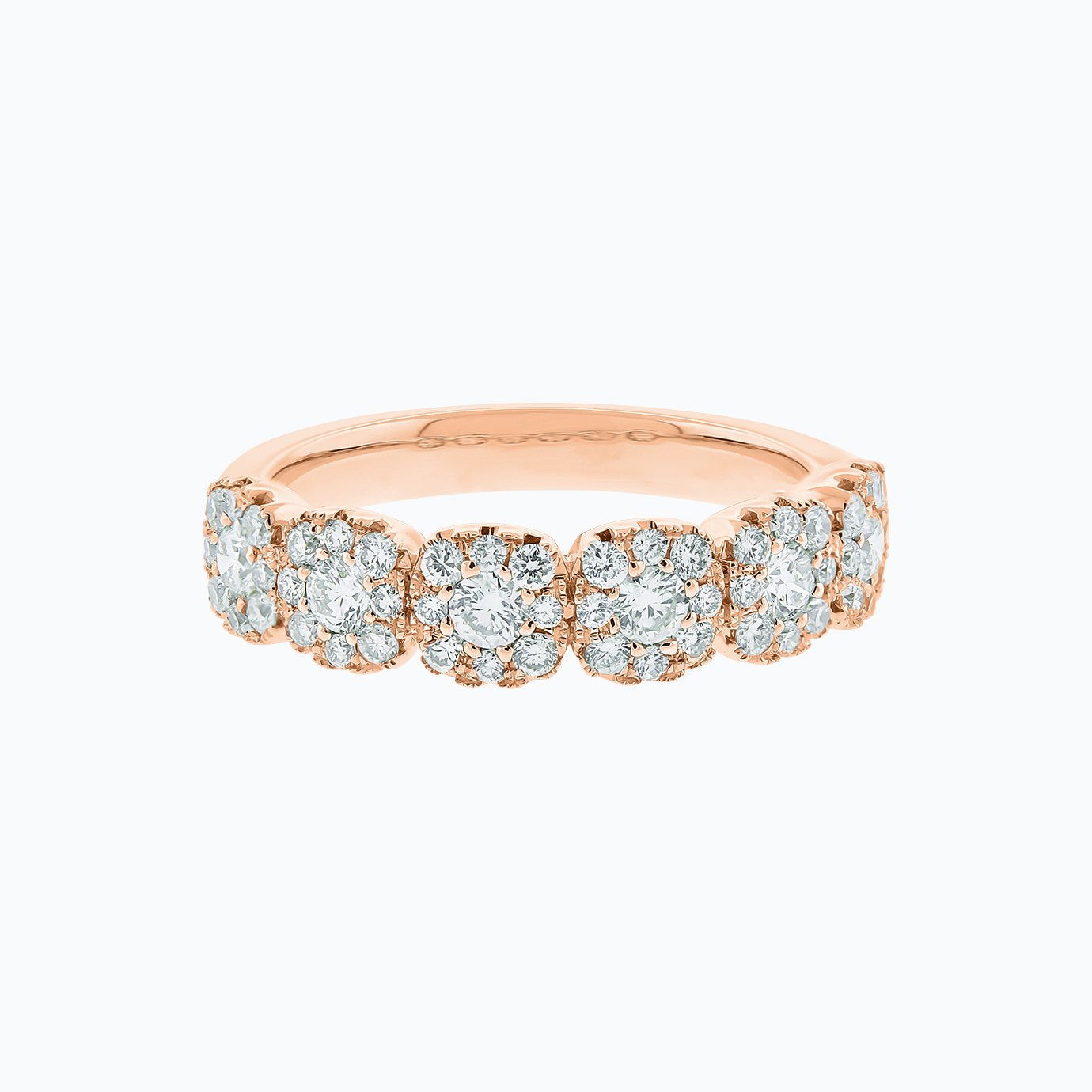 0.80 TCW Round Lab-Grown Diamond Halo Wedding Band 6