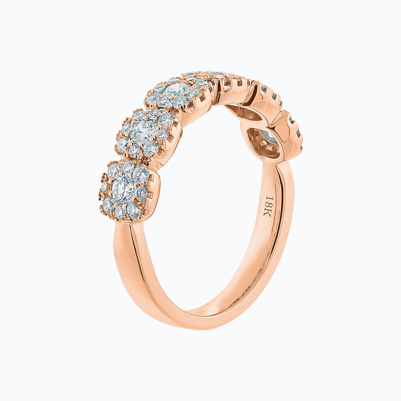 0.80 TCW Round Lab-Grown Diamond Halo Wedding Band 7