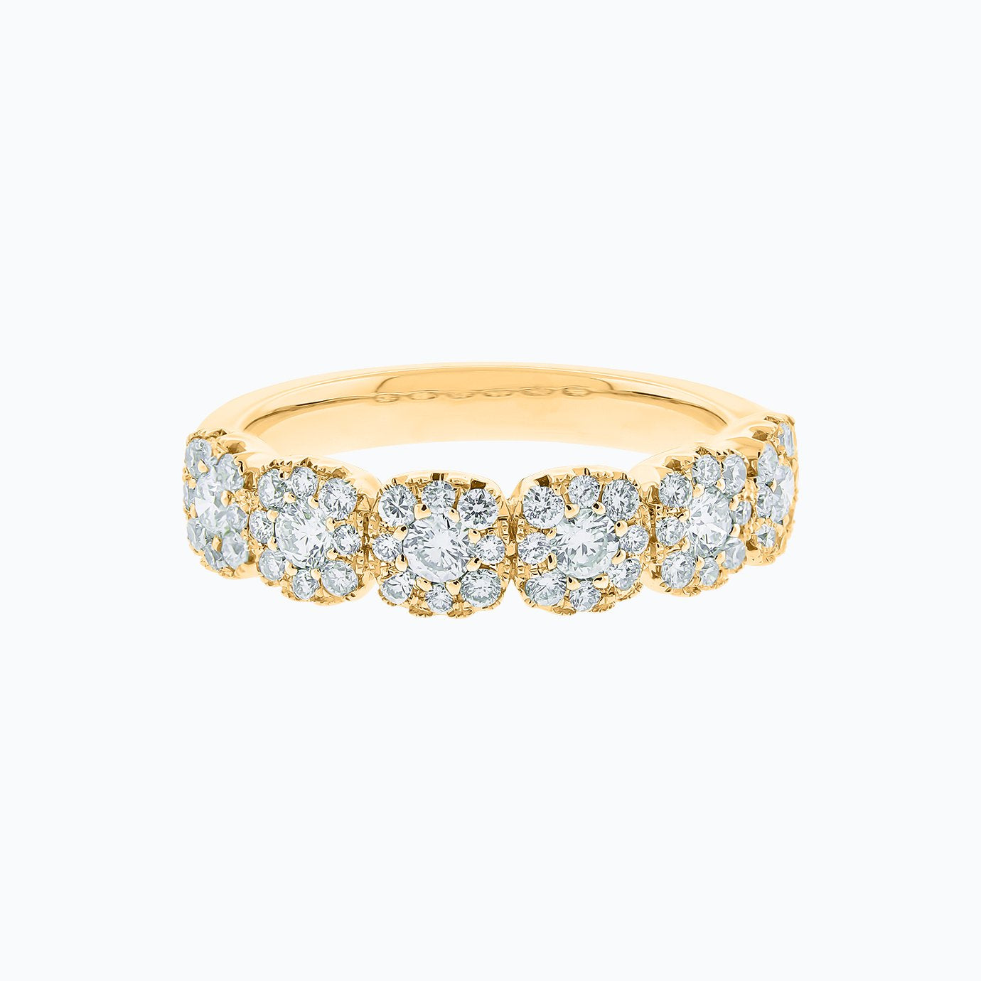 0.80 TCW Round Lab-Grown Diamond Halo Wedding Band 4