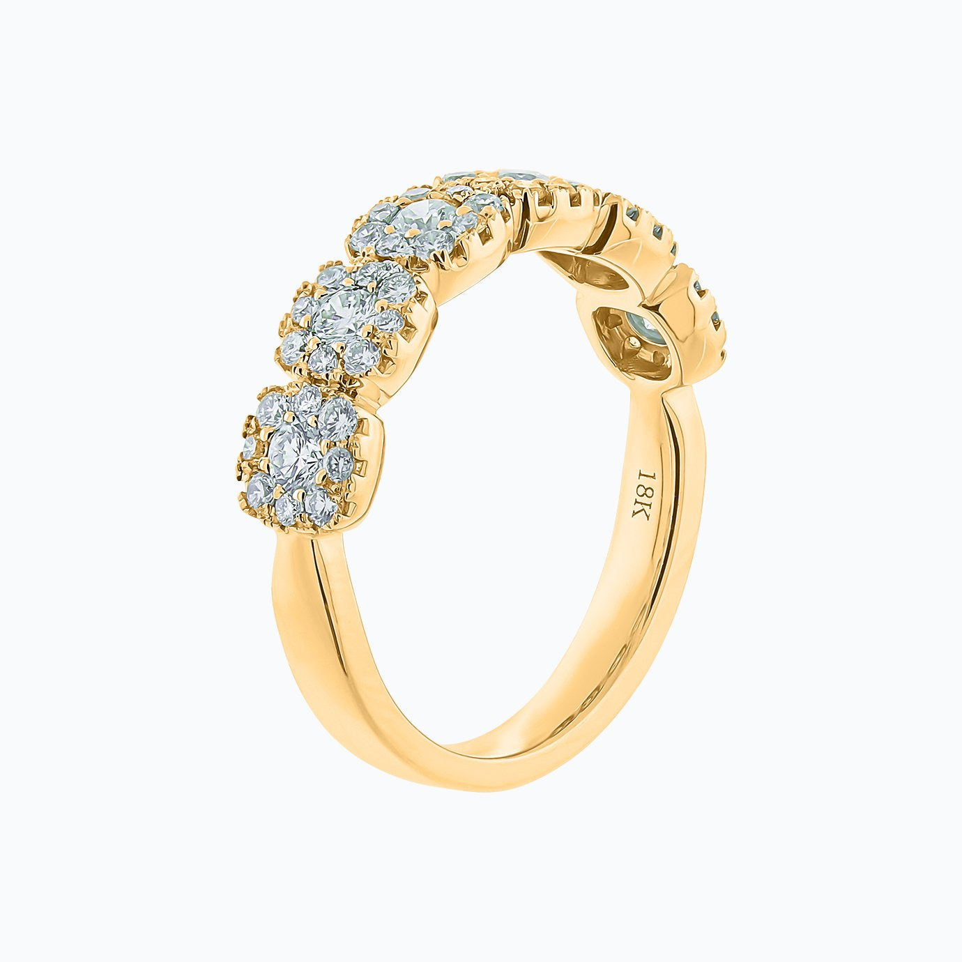 0.80 TCW Round Lab-Grown Diamond Halo Wedding Band 5