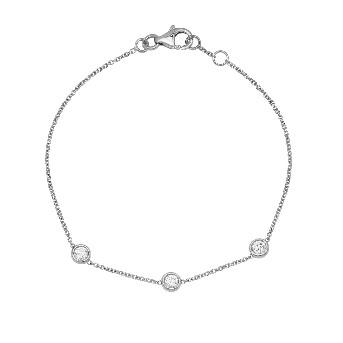 Solitaire Bezel-1.0 CT Oval Lab Grown Diamond Bracelets