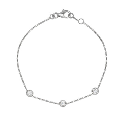 Solitaire Bezel-1.0 CT Oval Lab Grown Diamond Bracelets