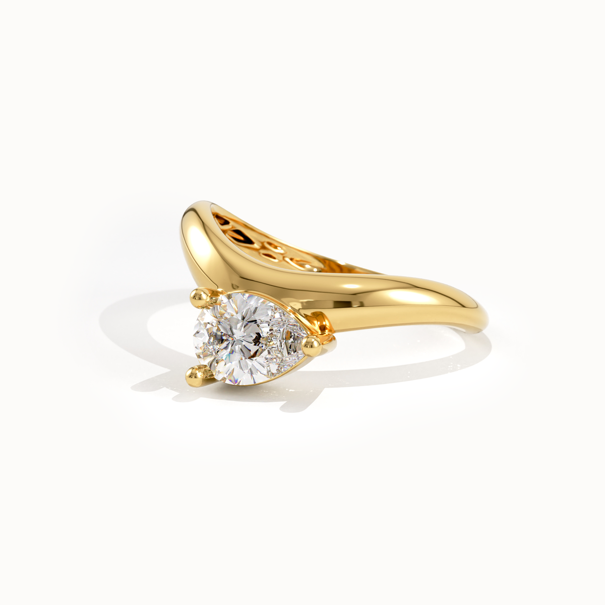 Solitaire Cathedral- 1.8 CT Cushion Lab Grown Diamond Wedding Band