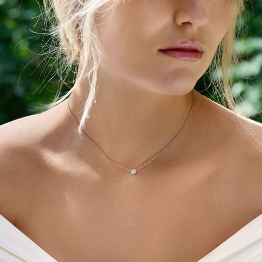 Solitaire- 1.0 CT Oval Lab Grown Diamond Necklace