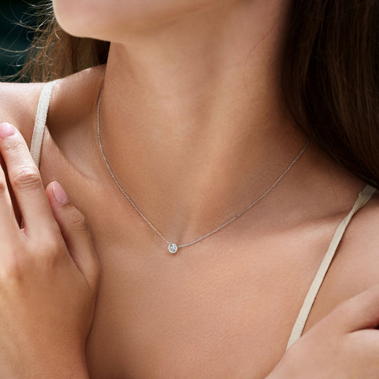 Solitaire- 1.0 CT Oval Lab Grown Diamond Necklace
