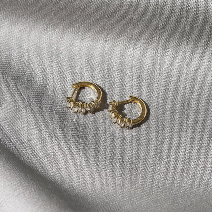 0.45 TCW Baguette Lab-Grown Diamond Gold Hoop Earrings 4
