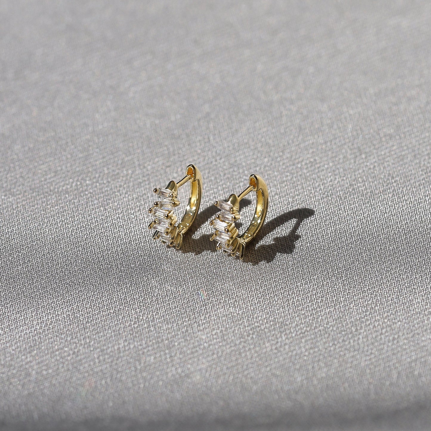 0.45 TCW Baguette Lab-Grown Diamond Gold Hoop Earrings 13