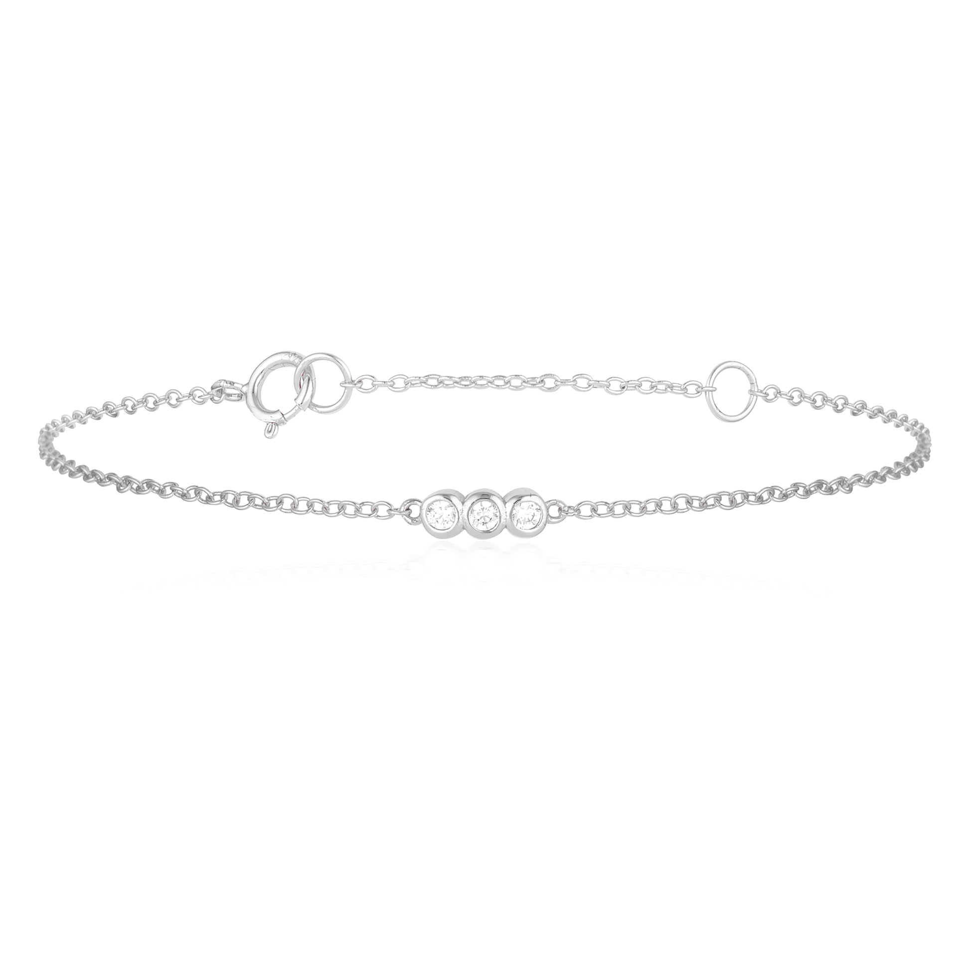 0.1 TCW Round Cut Lab-Grown Diamond Trio Bracelets 1
