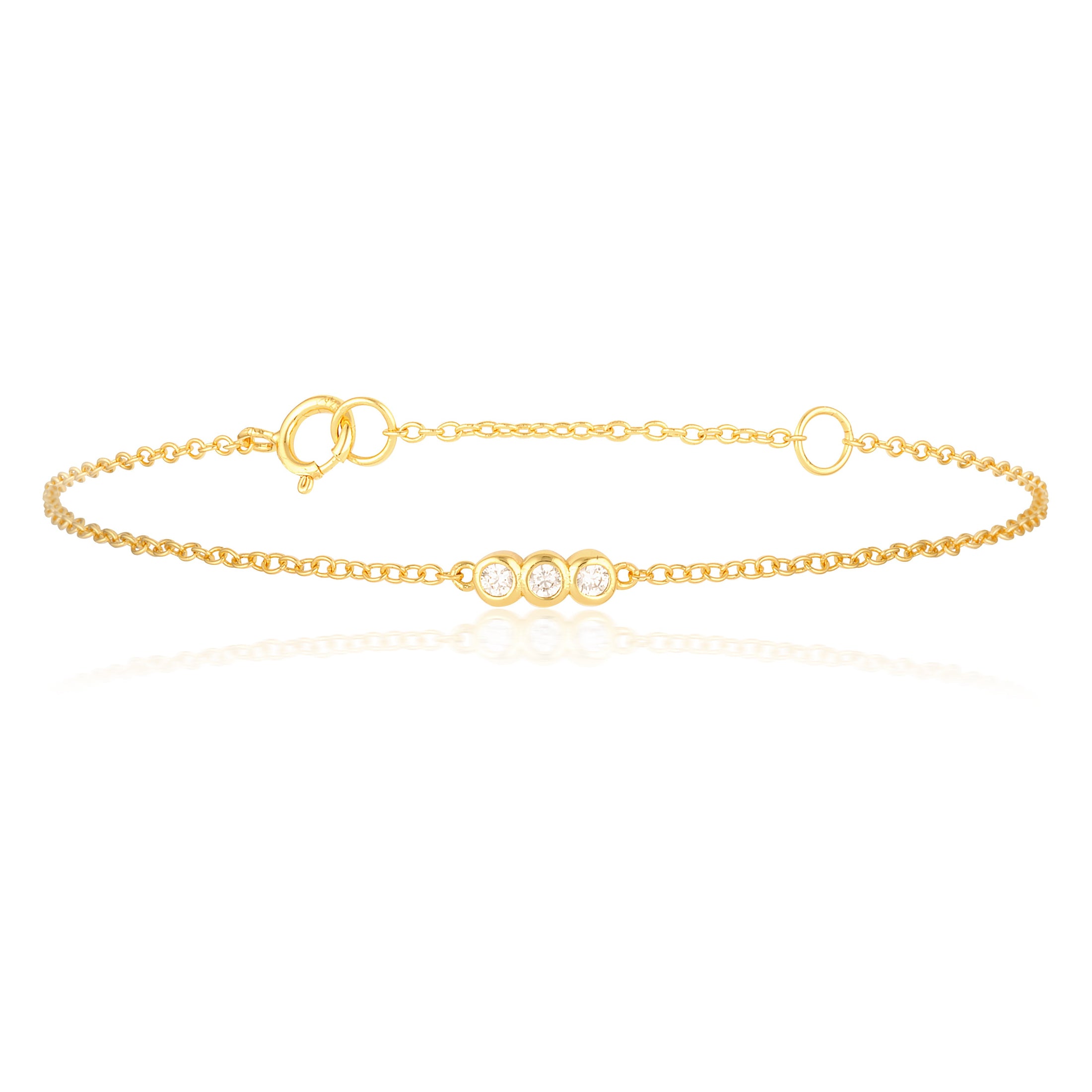 0.1 TCW Round Cut Lab-Grown Diamond Trio Bracelet