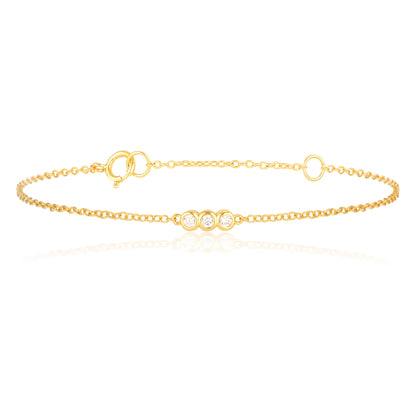 0.1 TCW Round Cut Lab-Grown Diamond Trio Bracelets 2