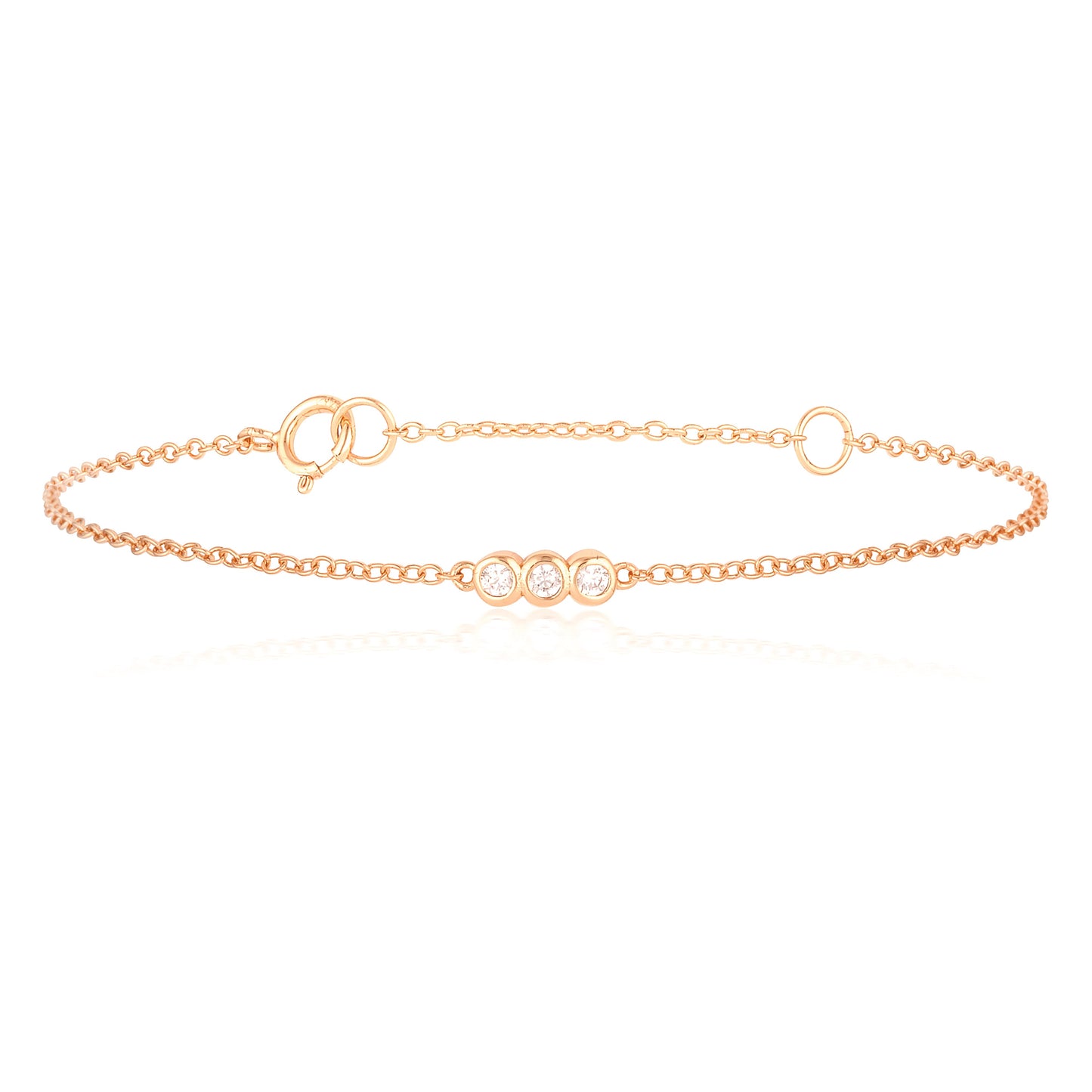 0.1 TCW Round Cut Lab-Grown Diamond Trio Bracelets 3