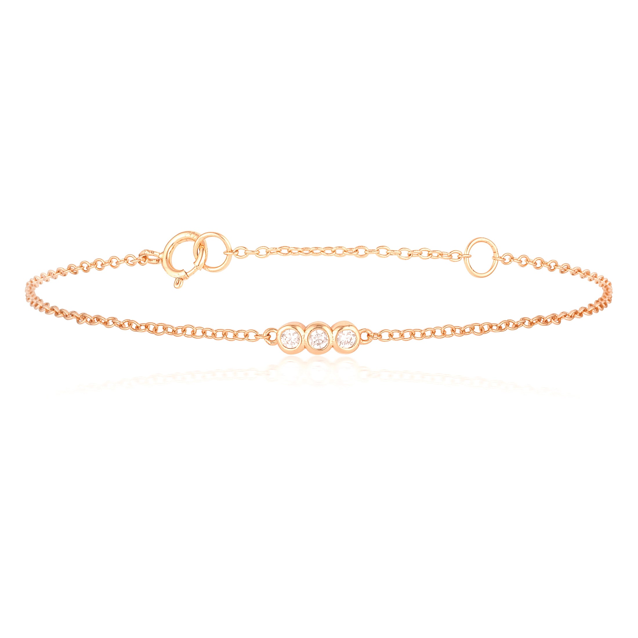 0.1 TCW Round Cut Lab-Grown Diamond Trio Bracelet