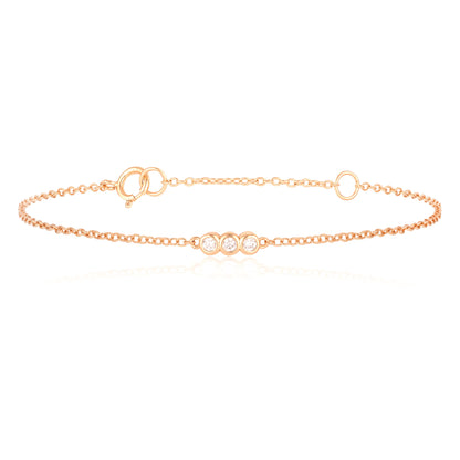 0.1 TCW Round Cut Lab-Grown Diamond Trio Bracelets 3