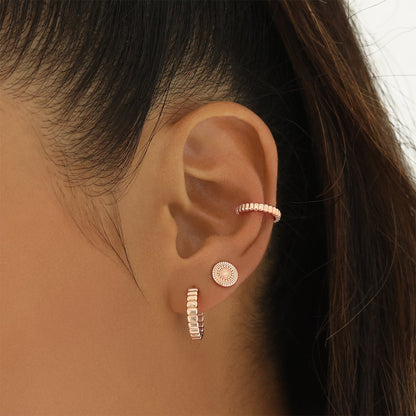 Elegant Textured Gold Hoop Earrings 8
