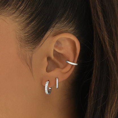 Elegant Textured Gold Hoop Earrings 11