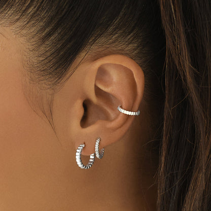 Bold Textured Gold Hoop Earrings for All Genders 21