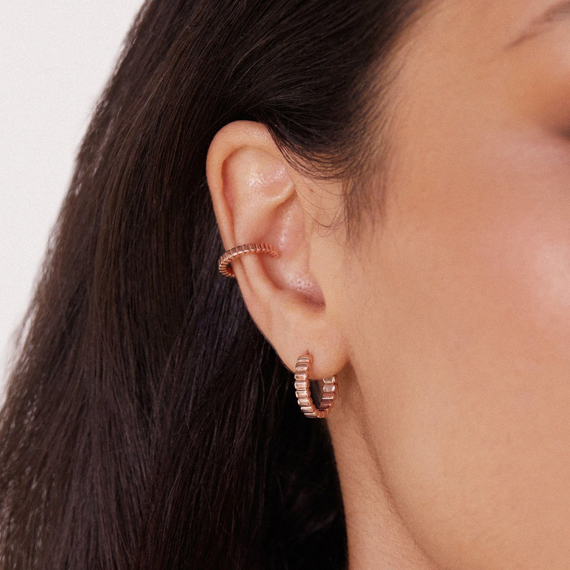 Elegant Textured Gold Hoop Earrings 10