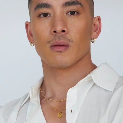 Bold Textured Gold Hoop Earrings for All Genders 10