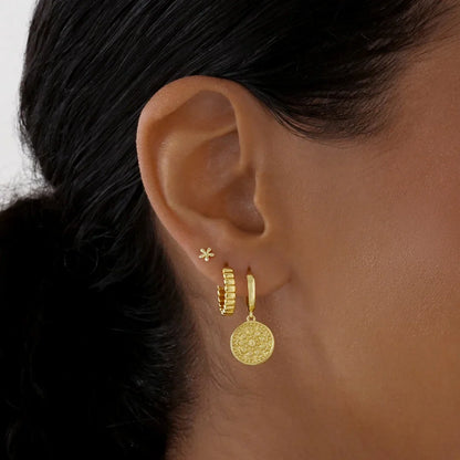 Bold Textured Gold Hoop Earrings for All Genders 7