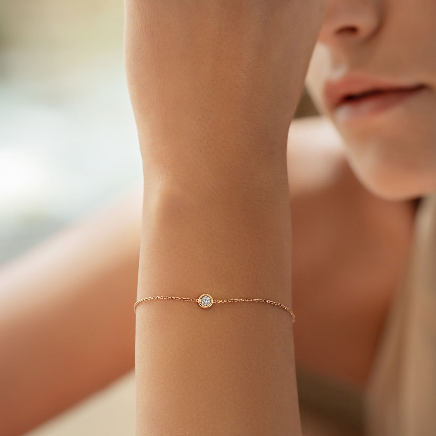 Solitaire Bezel-1.0 CT Oval Lab Grown Diamond Bracelets
