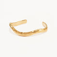 Load image into Gallery viewer, Golden Textured Horizon Cuff Bracelet
