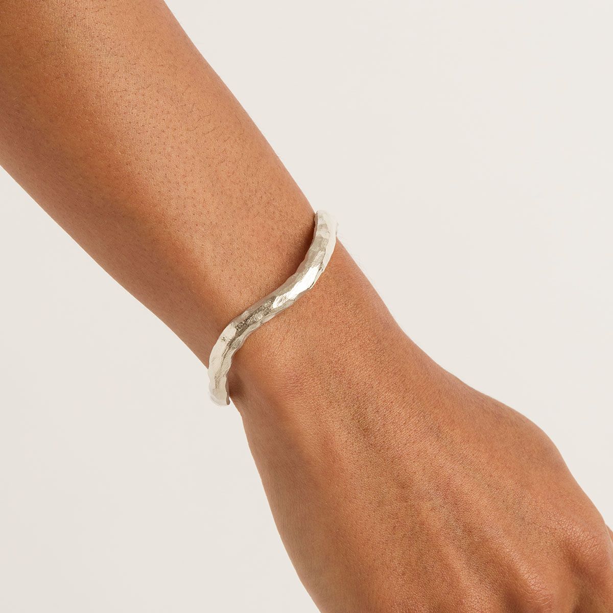 Golden Textured Horizon Cuff Bracelet 3