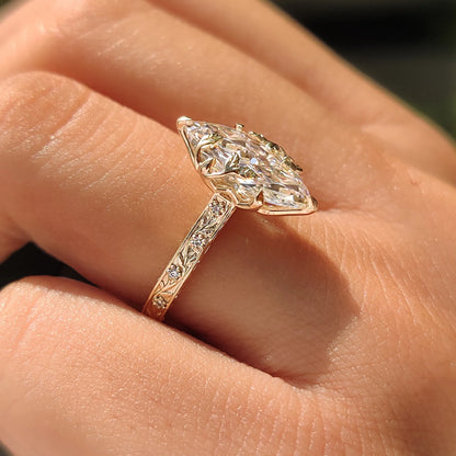 Solitaire Cathedral- 1.8 CT Cushion Lab Grown Diamond Wedding Band