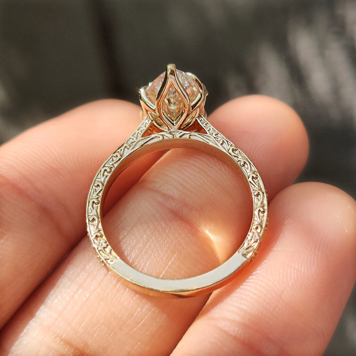 Solitaire Cathedral- 1.8 CT Cushion Lab Grown Diamond Wedding Band