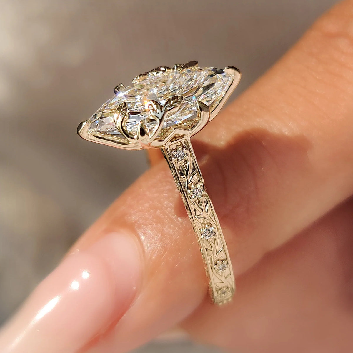 Solitaire Cathedral- 1.8 CT Cushion Lab Grown Diamond Wedding Band