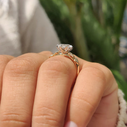 Solitaire Cathedral- 1.8 CT Cushion Lab Grown Diamond Wedding Band