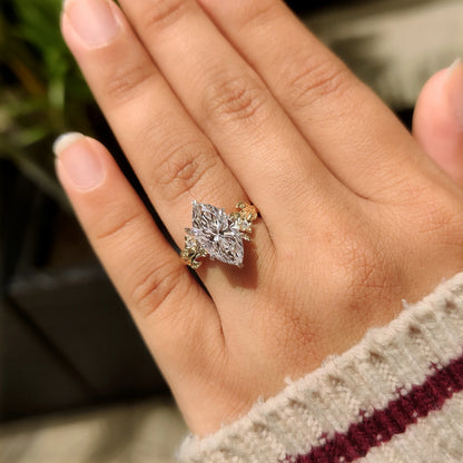 Solitaire Cathedral- 1.8 CT Cushion Lab Grown Diamond Wedding Band