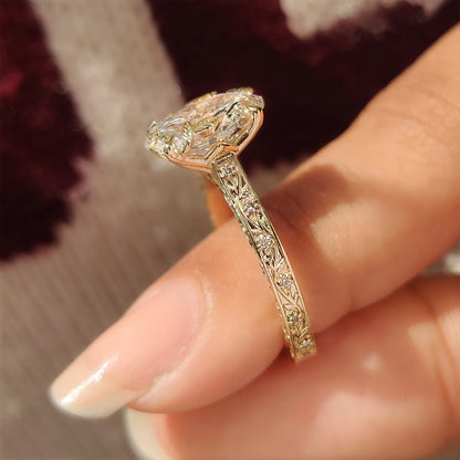 Solitaire Cathedral- 1.8 CT Cushion Lab Grown Diamond Wedding Band