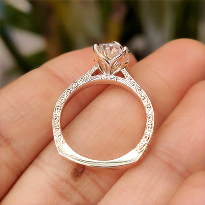 Solitaire Cathedral- 1.8 CT Cushion Lab Grown Diamond Wedding Band
