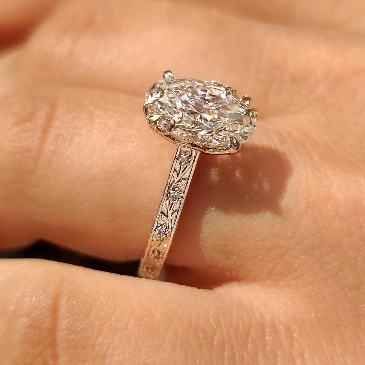 Solitaire Cathedral- 1.8 CT Cushion Lab Grown Diamond Wedding Band