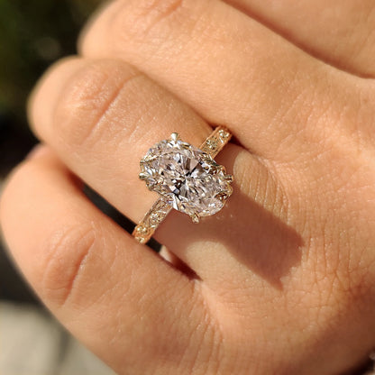 Solitaire Cathedral- 1.8 CT Cushion Lab Grown Diamond Wedding Band