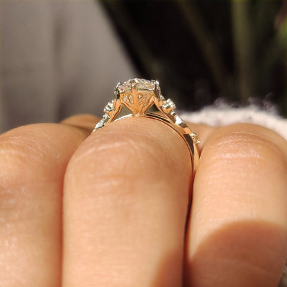 Solitaire Cathedral- 1.8 CT Cushion Lab Grown Diamond Wedding Band