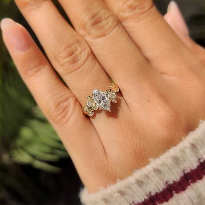 Solitaire Cathedral- 1.8 CT Cushion Lab Grown Diamond Wedding Band