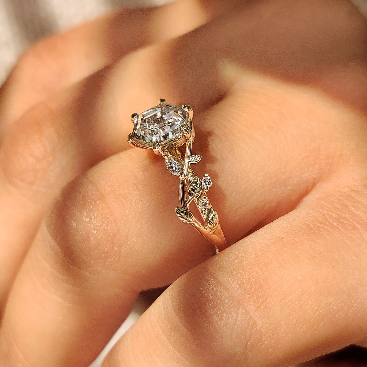 Solitaire Cathedral- 1.8 CT Cushion Lab Grown Diamond Wedding Band