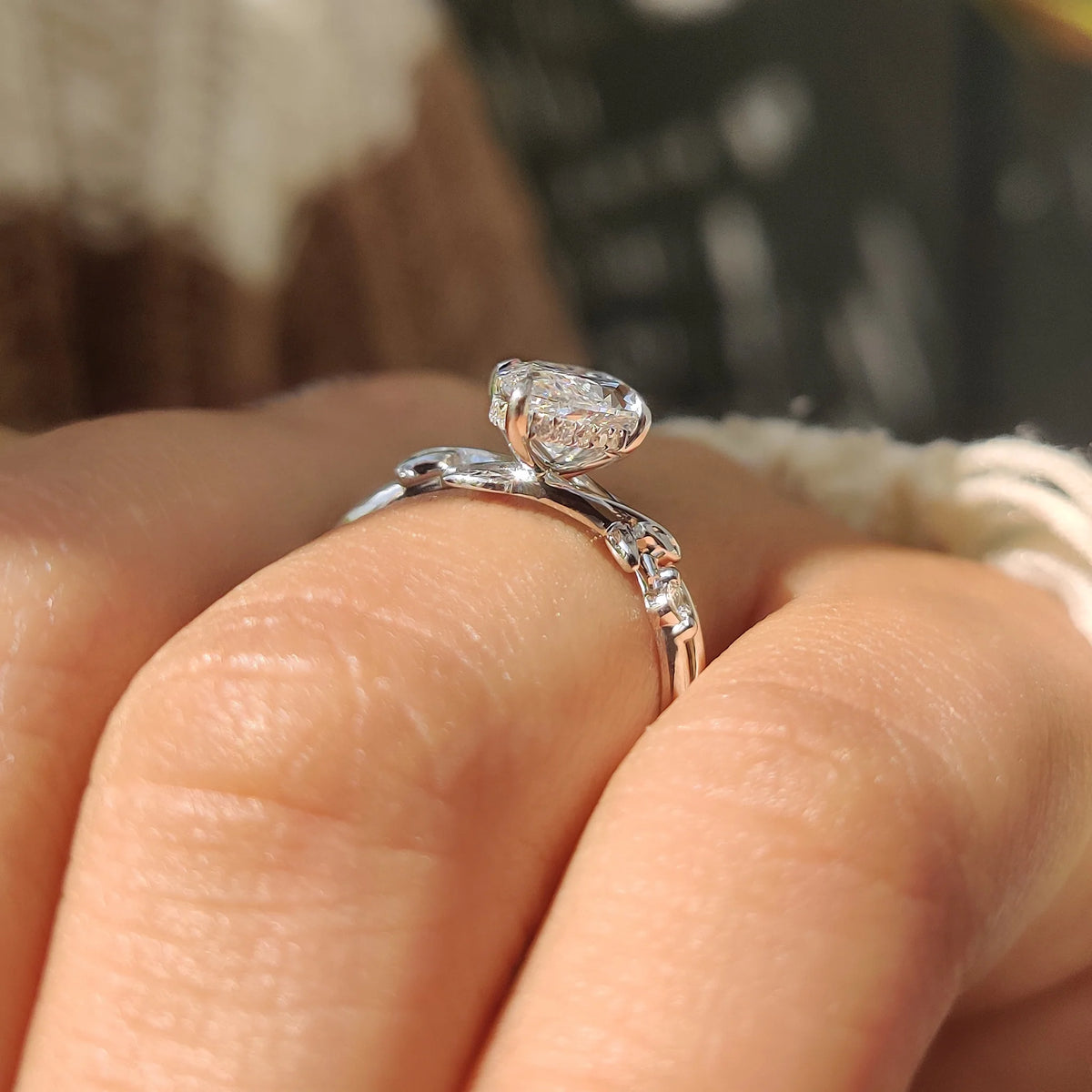 Solitaire Cathedral- 1.8 CT Cushion Lab Grown Diamond Wedding Band