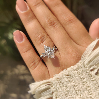 Solitaire Cathedral- 1.8 CT Cushion Lab Grown Diamond Wedding Band